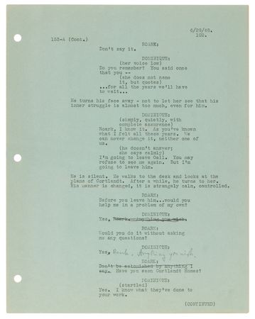 Lot #262 Ayn Rand Hand-Annotated Pages (3) from Her Screenplay for 'The Fountainhead' - Image 4