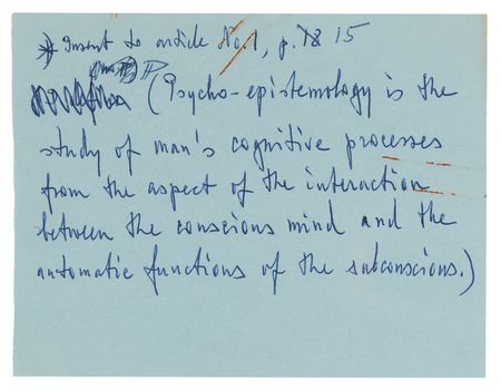 Lot #263 Ayn Rand Hand-Annotated Essay - 'The Psycho-Epistemology of Art' in The Objectivist Newsletter - Image 5
