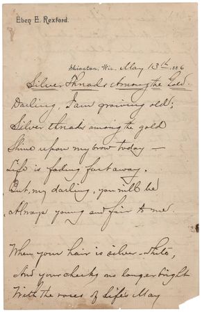 Lot #316 Eben E. Rexford Autograph Lyrics Signed - 