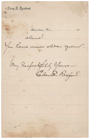 Lot #316 Eben E. Rexford Autograph Lyrics Signed - 
