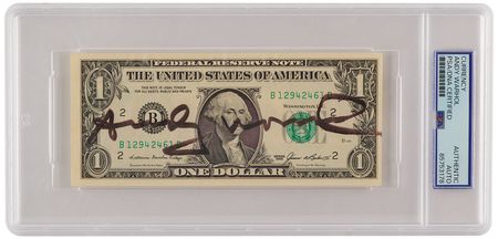 Lot #232 Andy Warhol Signed $1 Dollar Bill - Image 1