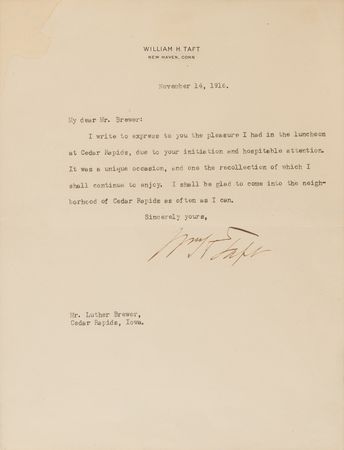 Lot #26 Grover Cleveland and William H. Taft (2) Signed Letters - Image 3