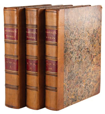 Lot #306 Andrew Marvell: The Works of Andrew Marvell, Esq., Poetical, Controversial, and Political, Vol.s I–III (1776) - Image 1