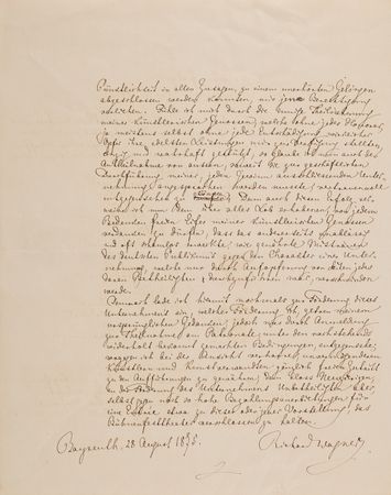 Lot #363 Richard Wagner Autograph Manuscript Signed, Announcing the Premiere of 'Der Ring des Nibelungen' - Image 2