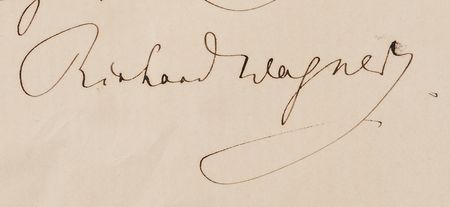 Lot #363 Richard Wagner Autograph Manuscript Signed, Announcing the Premiere of 'Der Ring des Nibelungen' - Image 3