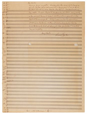 Lot #342 Leonard Bernstein Autograph Orchestration Page Signed for His Symphony No. 3, 'Kaddish' - Image 2