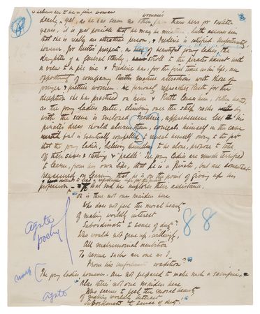 Lot #348 William S. Gilbert Handwritten Synopsis of 'The Pirates of Penzance,' with Extensive Lyrical Quotations - Image 2