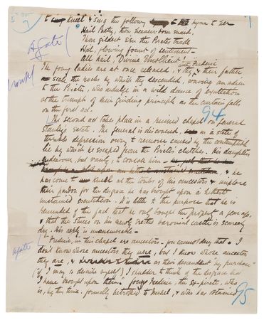 Lot #348 William S. Gilbert Handwritten Synopsis of 'The Pirates of Penzance,' with Extensive Lyrical Quotations - Image 5