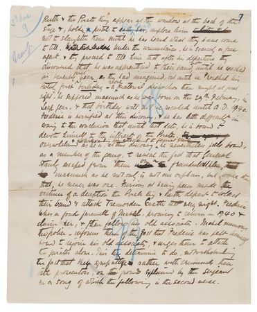 Lot #348 William S. Gilbert Handwritten Synopsis of 'The Pirates of Penzance,' with Extensive Lyrical Quotations - Image 6