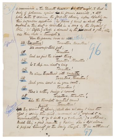 Lot #348 William S. Gilbert Handwritten Synopsis of 'The Pirates of Penzance,' with Extensive Lyrical Quotations - Image 7