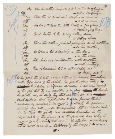 Lot #348 William S. Gilbert Handwritten Synopsis of 'The Pirates of Penzance,' with Extensive Lyrical Quotations - Image 8