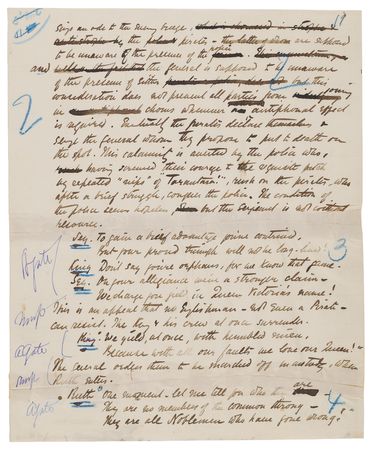 Lot #348 William S. Gilbert Handwritten Synopsis of 'The Pirates of Penzance,' with Extensive Lyrical Quotations - Image 9