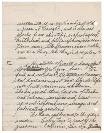 Lot #393 Leonard Bernstein Twice-Signed Autograph Manuscript on Religion: 