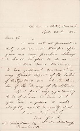 Lot #164 Abner Doubleday Civil War-Dated Autograph