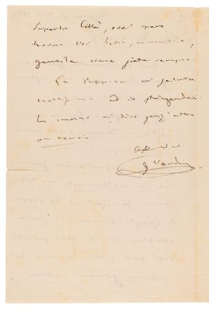 Lot #362 Giuseppe Verdi Autograph Letter Signed - Image 2