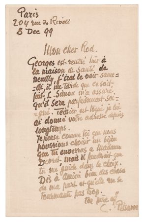 Lot #225 Camille Pissarro Autograph Letter Signed