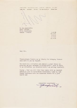 Lot #224 Pablo Picasso Signature