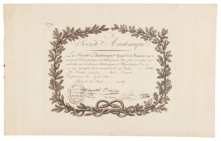 Lot #140 René Laennec Signed Société Anatomique
