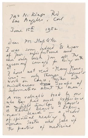 Lot #298 Aldous Huxley Autograph Letter Signed Discussing Edgar Cayce and Spiritual Healing - Image 1
