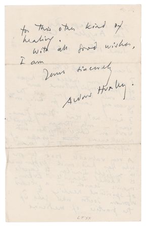 Lot #298 Aldous Huxley Autograph Letter Signed Discussing Edgar Cayce and Spiritual Healing - Image 2