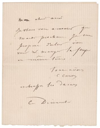 Lot #214 Camille Corot Autograph Letter Signed