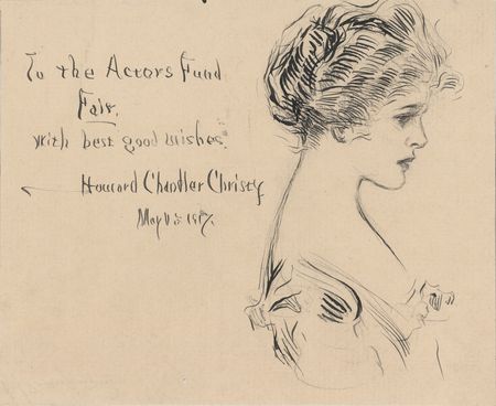 Lot #212 Howard Chandler Christy Signed Sketch of