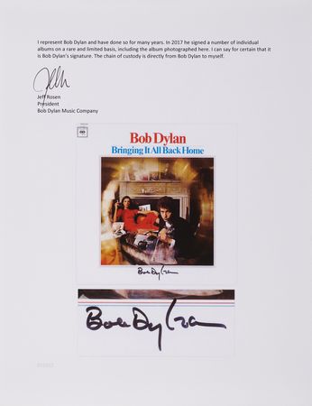 Lot #376 Bob Dylan Signed Album - Bringing It All Back Home - Image 5