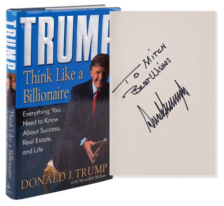Lot #66 Donald Trump Signed Book - Think Like a Billionaire - Image 1