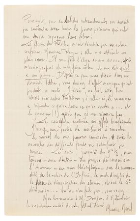 Lot #357 Maurice Ravel Autograph Letter Signed on WWI Service: 