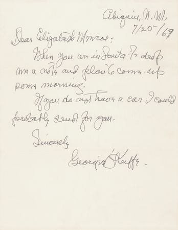 Lot #223 Georgia O'Keeffe Autograph Letter Signed