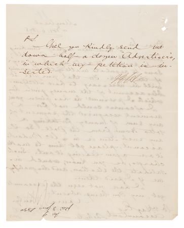 Lot #121 John Abbott Letter Signed on an Election Bribery Scandal: 