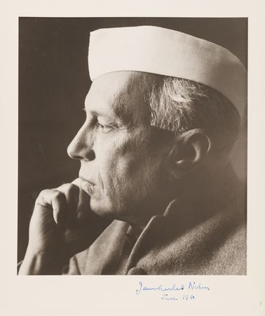 Lot #147 Jawaharlal Nehru Signed Photograph