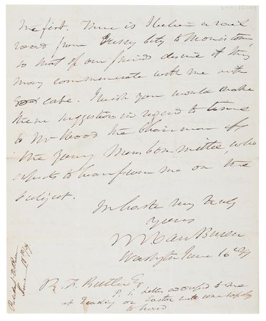 Lot #3 Martin Van Buren Autograph Letter Signed as President Concerning His Summer 1839 Tour - Image 3
