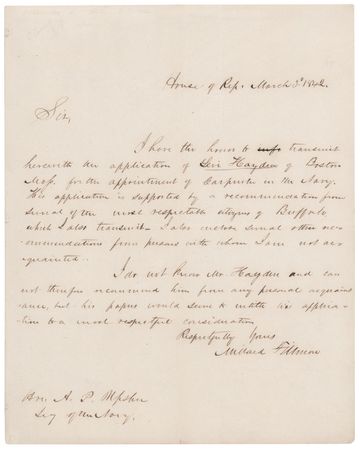 Lot #7 Millard Fillmore Autograph Letter Signed