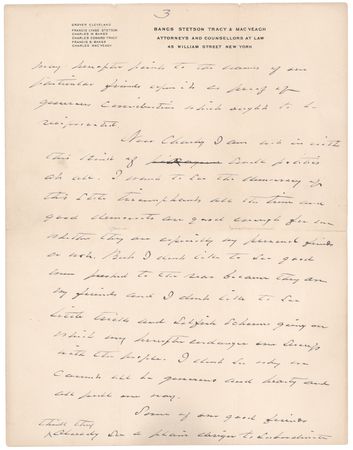 Lot #24 Grover Cleveland Autograph Letter Signed Between Presidential Terms - “I want to see the democracy of this state triumphant” - Image 2