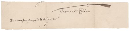 Lot #99 Thomas Edison Signature with Handwritten