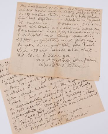 Lot #135 Charlotte Perkins Gilman (2) Autograph