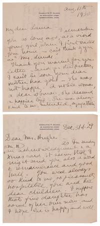 Lot #135 Charlotte Perkins Gilman (2) Autograph Letters Signed - Image 2