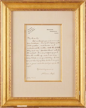 Lot #243 Arthur Conan Doyle Autograph Letter