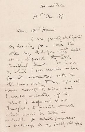 Lot #320 John Ruskin Autograph Letter Signed on a Painting with 