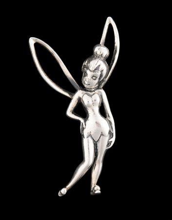 Lot #647 Peter Pan: Tinker Bell Sterling Silver Presentation Pin Commissioned by Walt Disney - Image 1