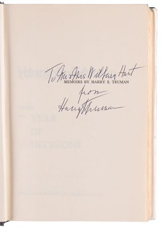Lot #62 Harry S. Truman (2) Signed Books - Memoirs: Year of Decisions and Years of Trial and Hope - Image 2