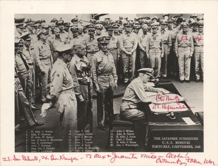 Lot #167 Chester Nimitz Twice-Signed Photograph of