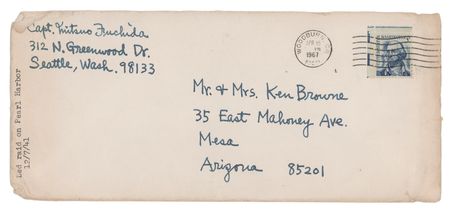 Lot #165 Mitsuo Fuchida Autograph Letter Signed on 