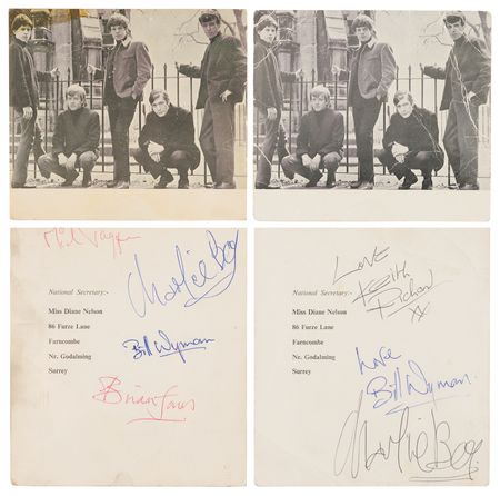 Lot #386 Rolling Stones (2) Signed Fan Club