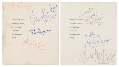 Lot #386 Rolling Stones (2) Signed Fan Club Promotional Cards (c. 1963) - The Earliest Form of the Band’s Fan Club Card - Image 2