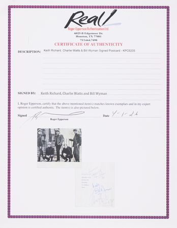 Lot #386 Rolling Stones (2) Signed Fan Club Promotional Cards (c. 1963) - The Earliest Form of the Band’s Fan Club Card - Image 5
