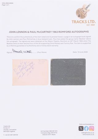 Lot #372 Beatles: John Lennon and Paul McCartney Signatures - ABC Theatre, Romford (March 20, 1963) - Image 4