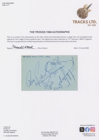 Lot #494 The Troggs Signatures - Image 2