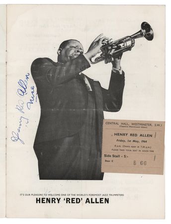 Lot #401 Henry 'Red' Allen Signed 1964 Program (Central Hall, Westminster) - Image 2
